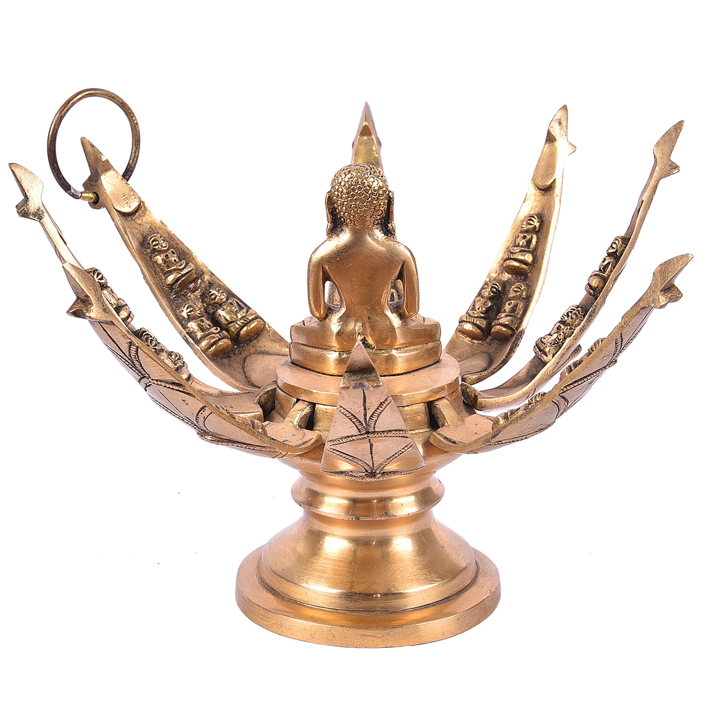 Thar Arts And Furniture - Lord Mahavira Lotus Temple|Lord Mahavira Lotus Temple In Brass |Mahavir Sitting In A Lotus Sculpture|Brass Jain Lotus Temple