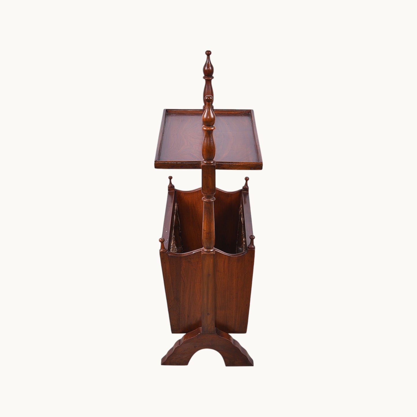 Thar Arts And Furniture - Teakwood Antique Style and Finish Magazine rack with Cane Work ( Rattan )