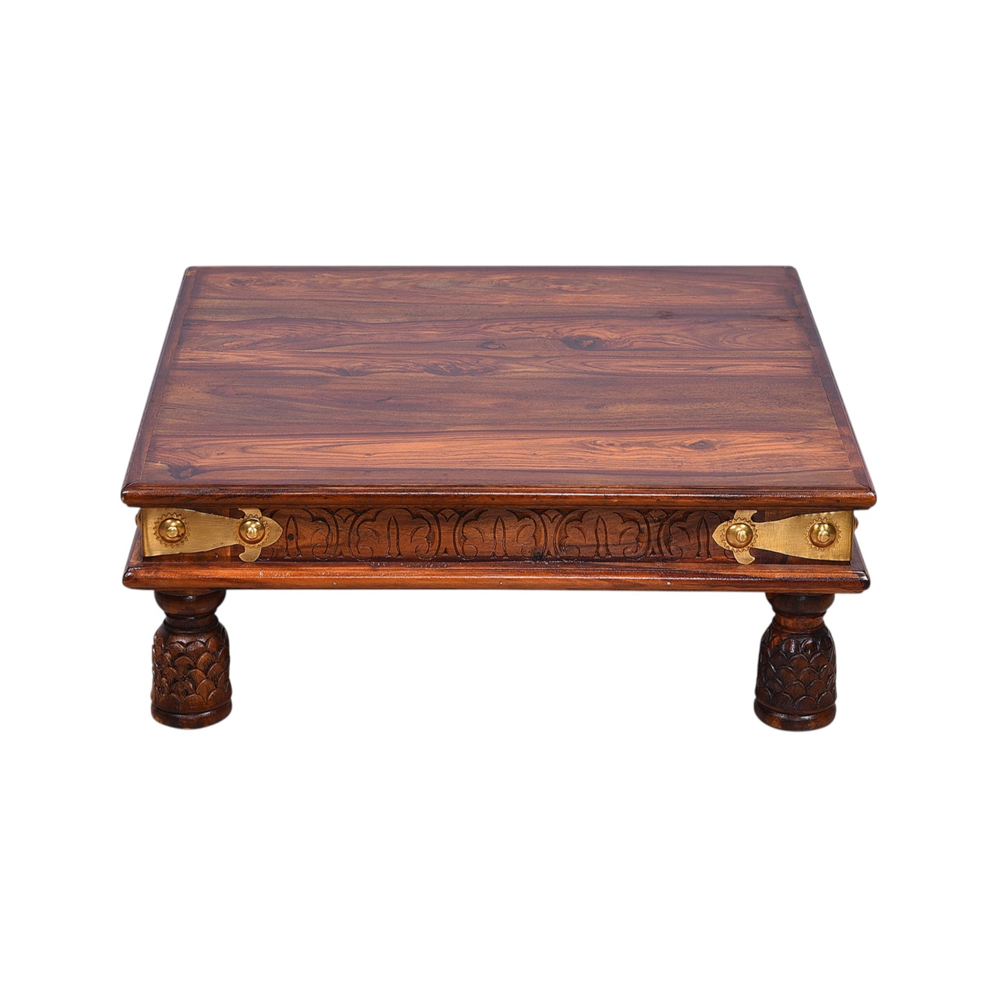 Thar Arts And Furniture - Hand Carved Sheesham wood Chowki for Pooja Room