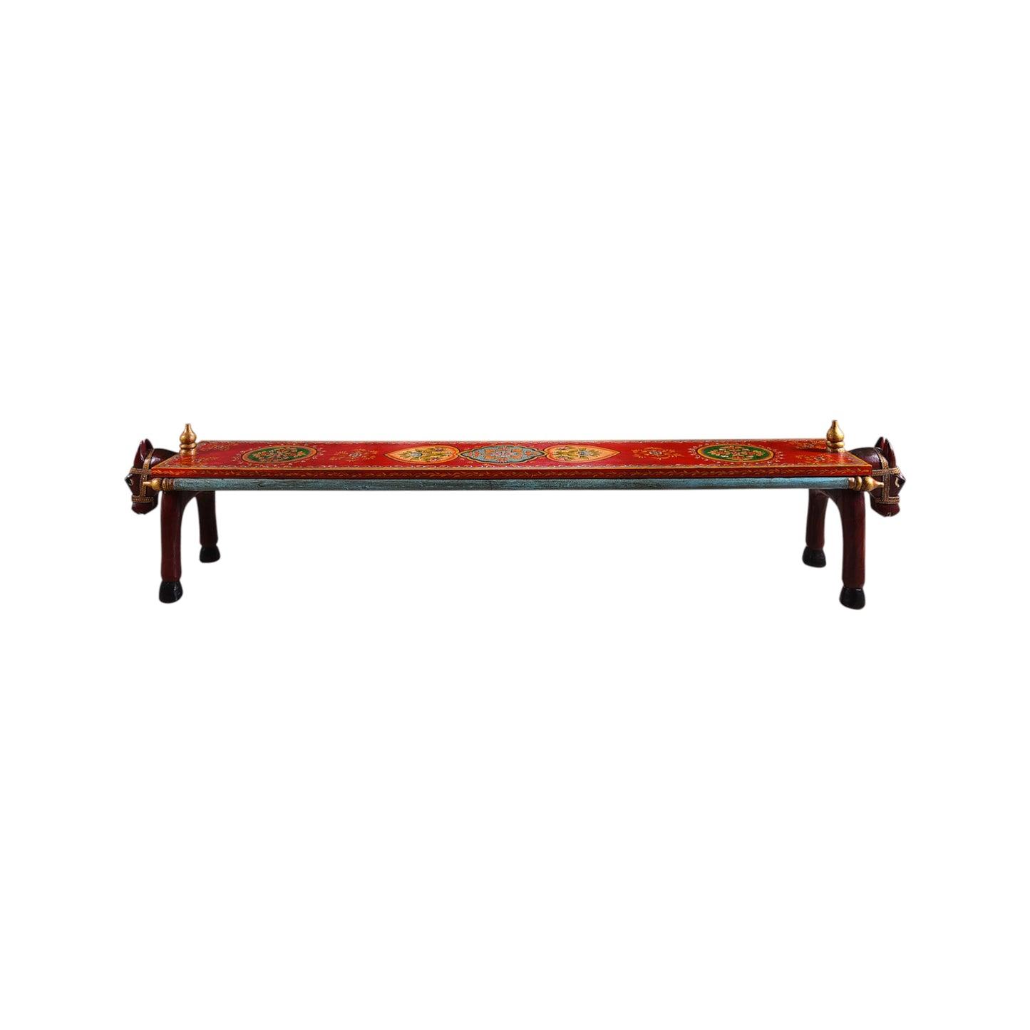 Thar Arts And Furniture - Wooden Hand Painted Horse Bench