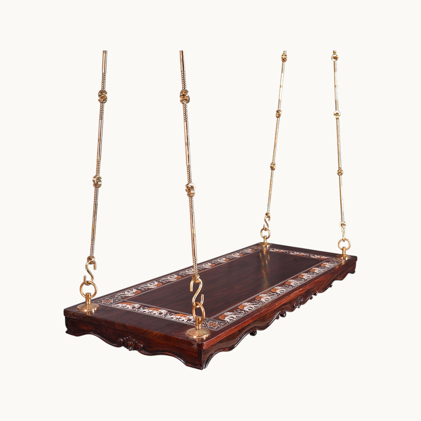 Thar Arts & Furniture - Rosewood Swing with Handmade Elephant art Design