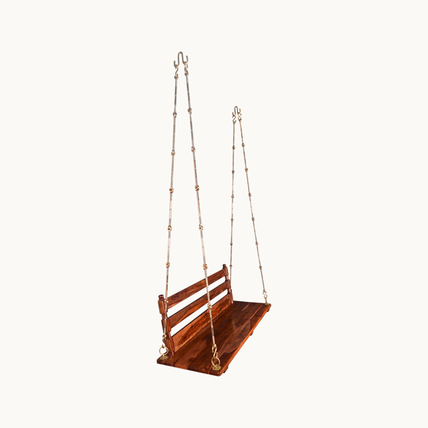 Thar Arts & Furniture – Sheesham Wood Swing with Back Rest and Honey finish