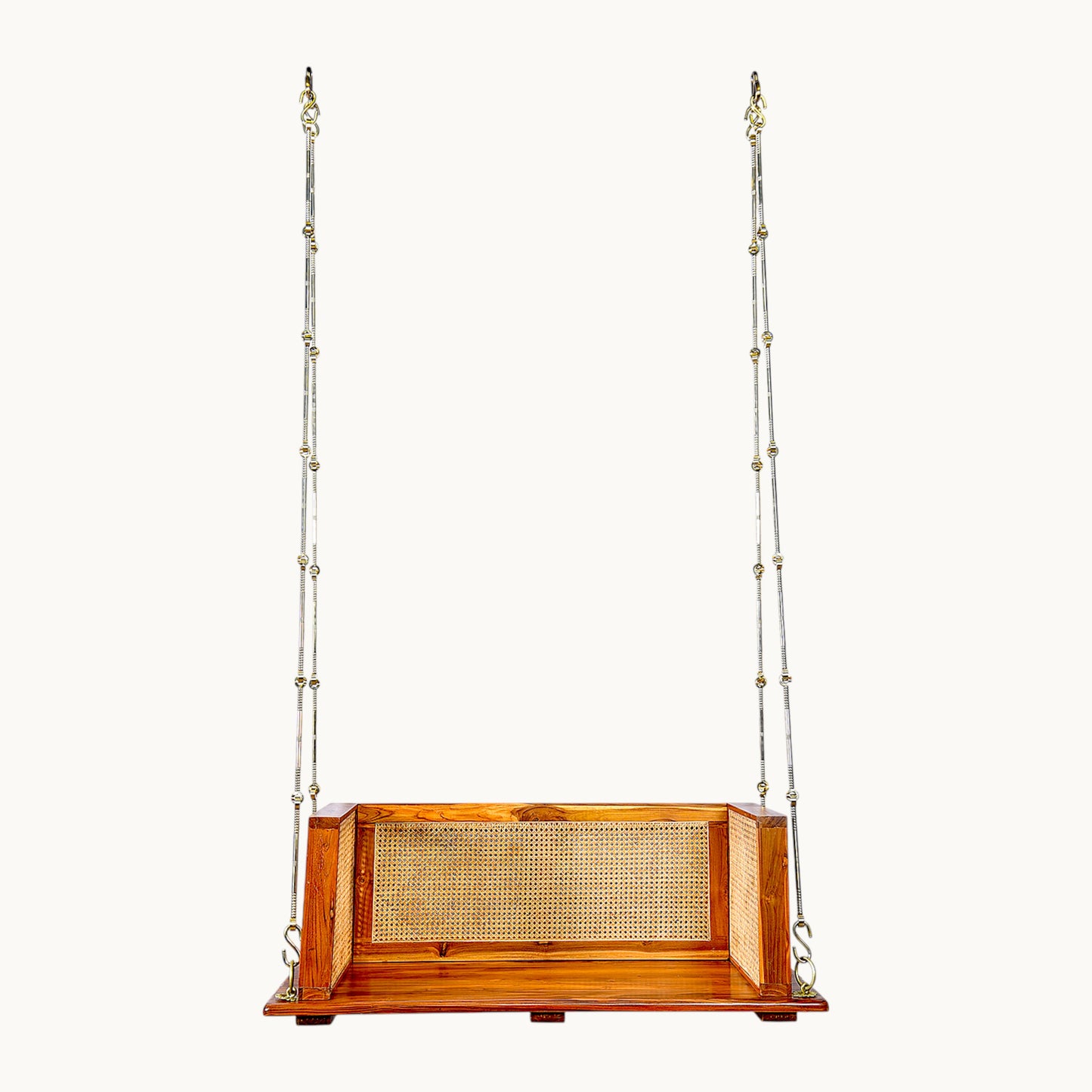 Thar Arts & Furniture - Teak Wood & Cane Weave Swing