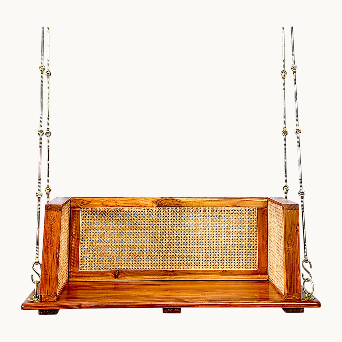 Thar Arts & Furniture - Teak Wood & Cane Weave Swing