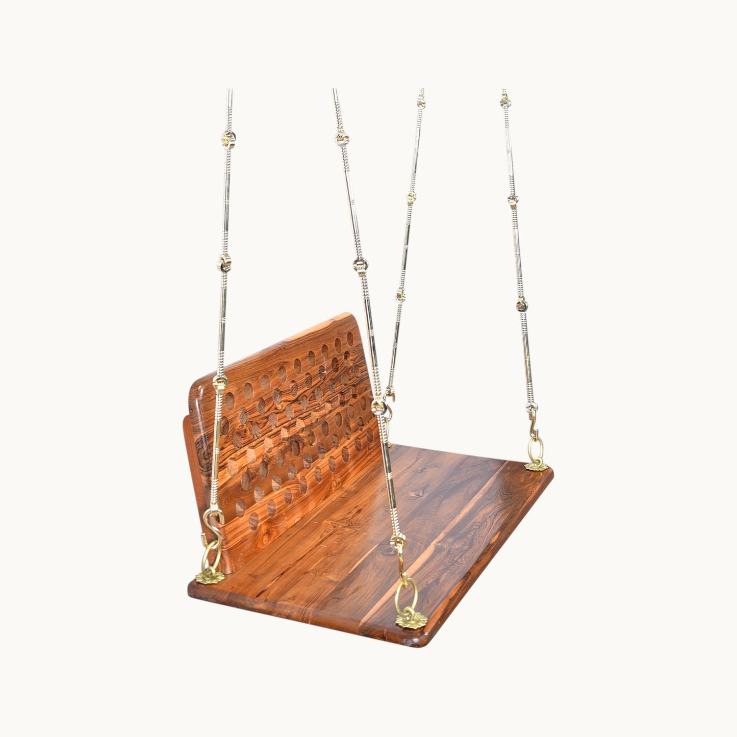 Thar Arts & Furniture - Teak Wood Wooden Swing with Back Rest