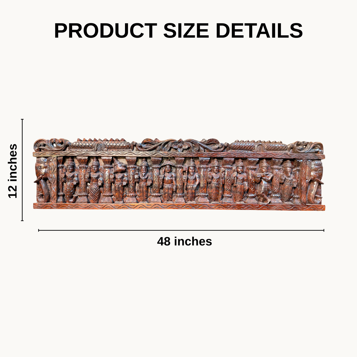 Dasavathara Wooden Wall Hanging Panel - Vagai Wood Carving | Thar Arts & Furniture