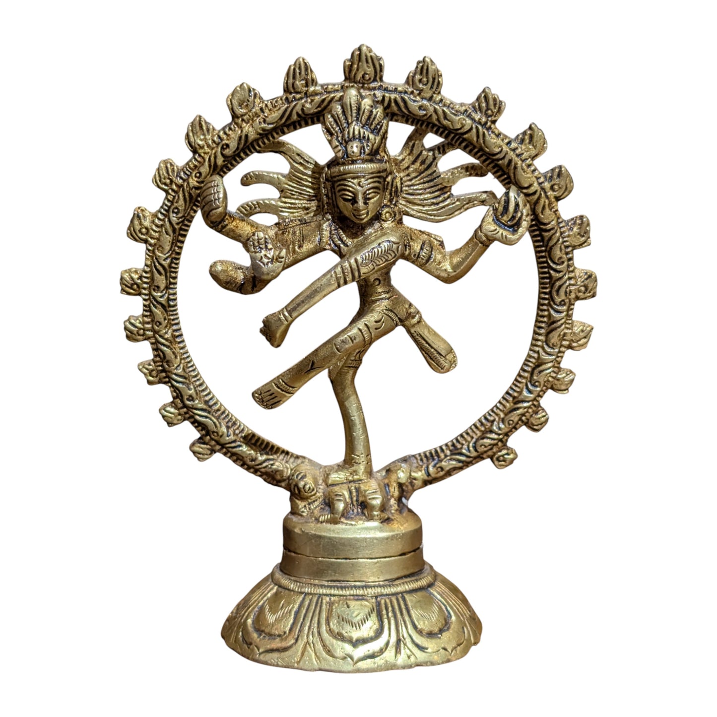 Thar Arts 100% Pure Brass Lord Nataraja Statue – Handcrafted Dancing Shiva Idol for Home Decor & Spiritual Ambience