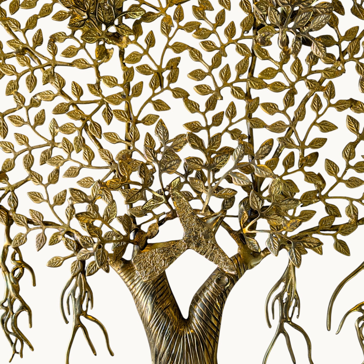 Thar Arts and Furniture - Brass Tree of Life Wall Hanging | Handmade Solid Brass Vastu Tree with Roots & Flowers for Home Decor