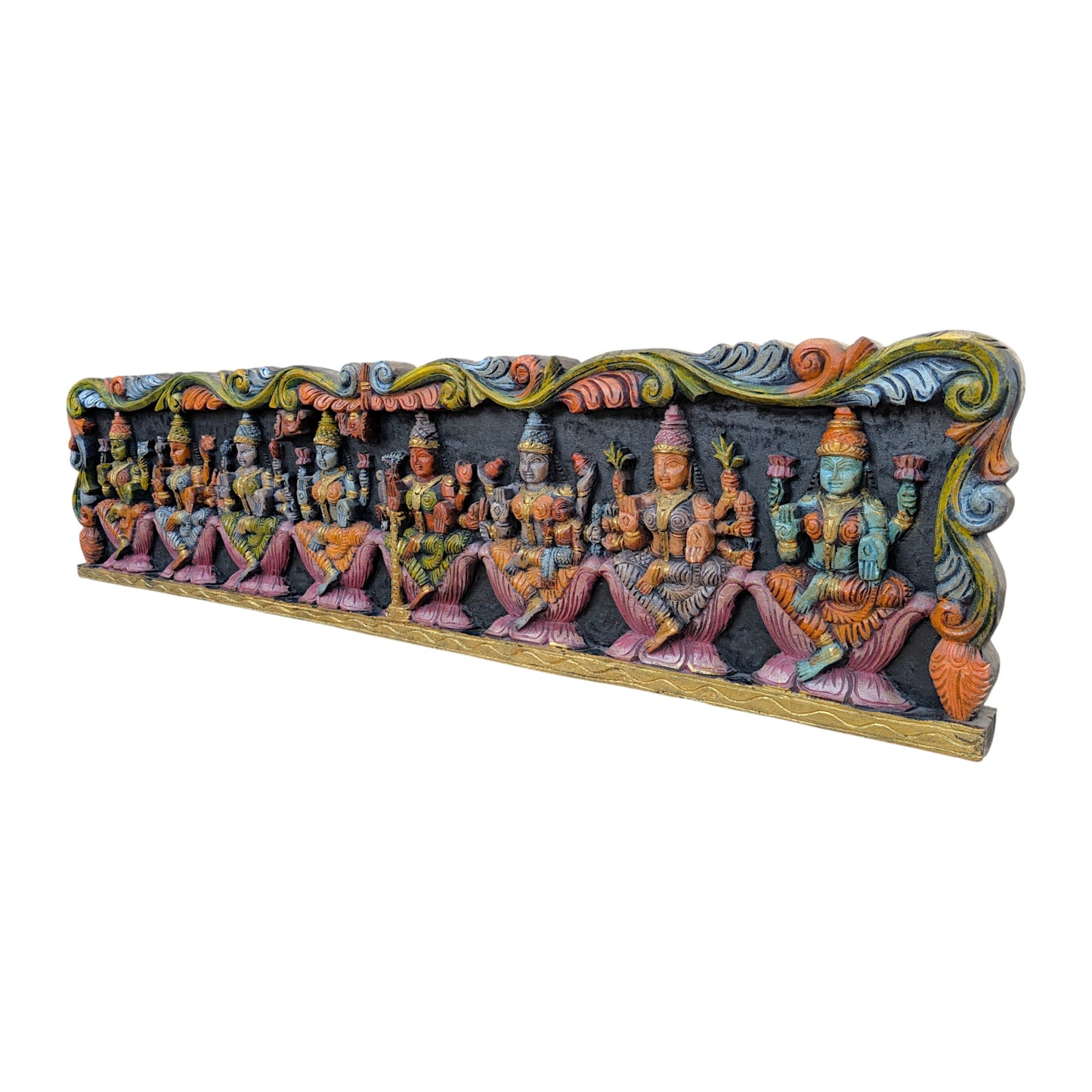Painted Asthalakshmi Wooden Panel - Hand-Crafted Multicolour Wall Decor | Thar Arts & Furniture