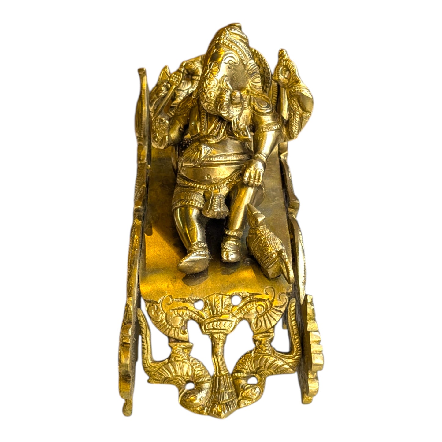 Brass Reclining Ganesha Statue – Artistic Ganesh Idol for Home Decor