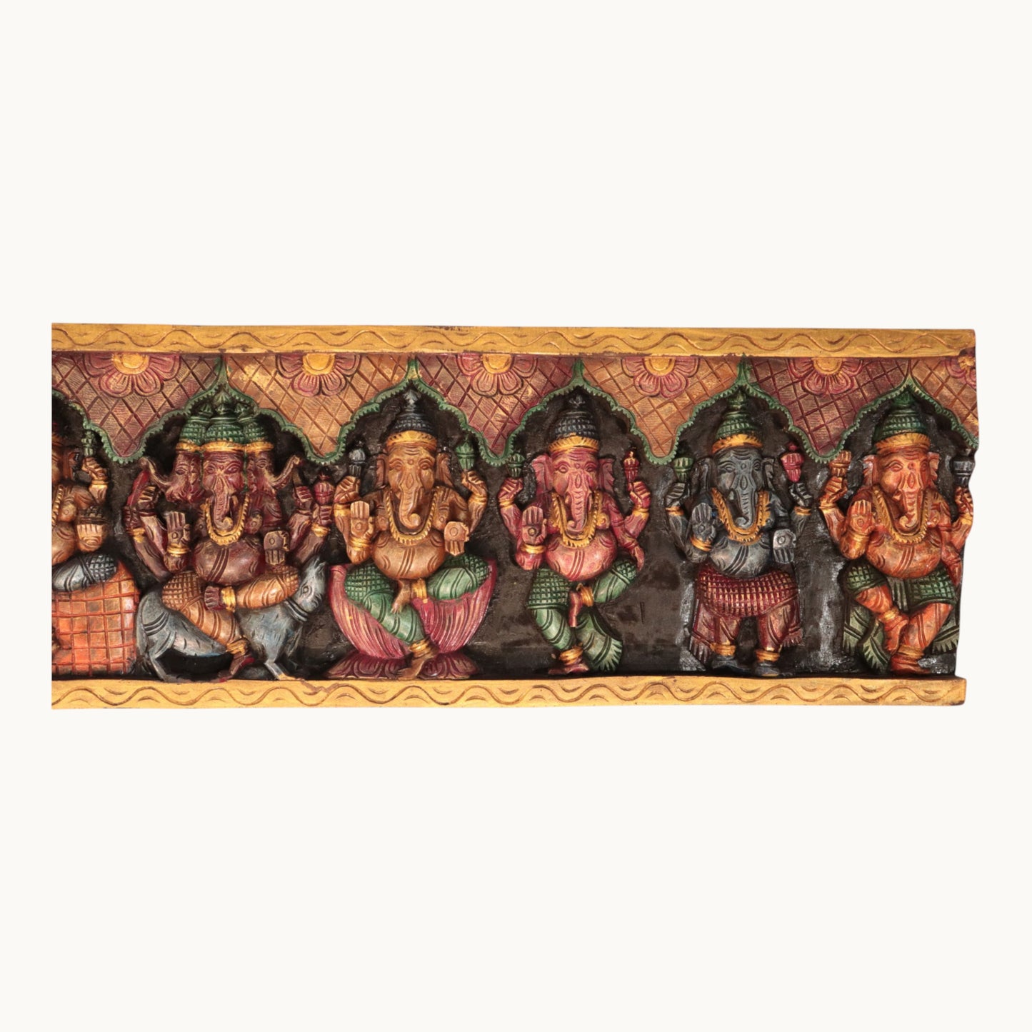 Thar Arts And Furniture - Wooden Ashta Ganapati Panel