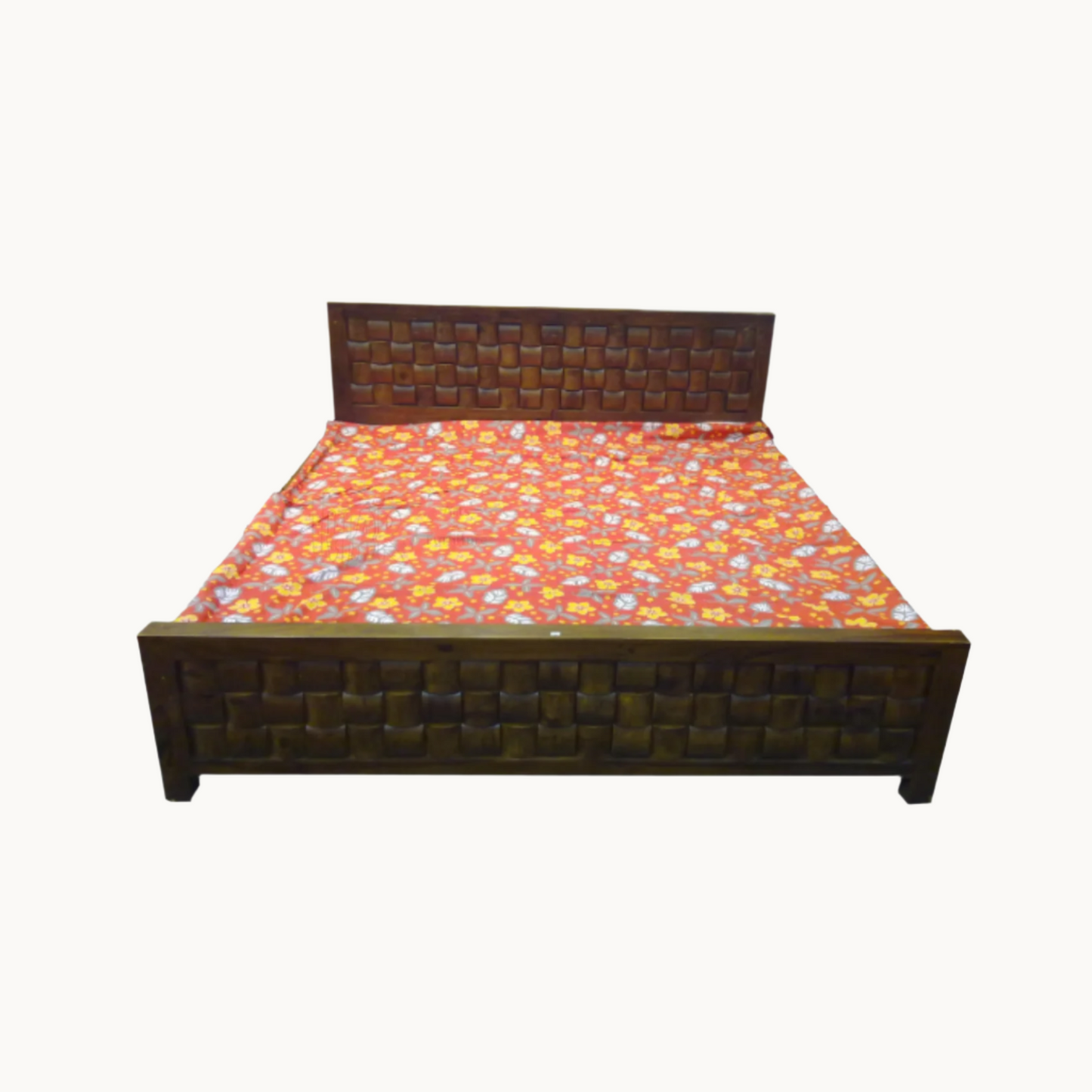 Thar Arts and Furniture - Nivi Solid Sheesham Wood Queen Size Bed ( brown finish )