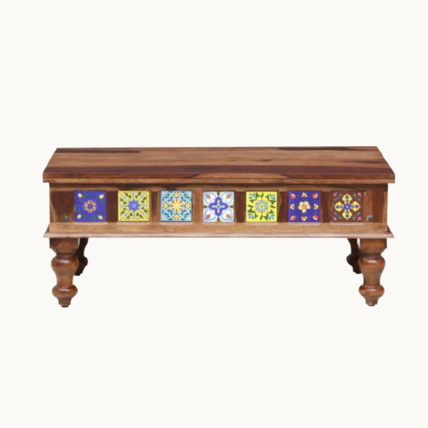 Thar Arts And Furniture - Sheesham Bench with Tiles