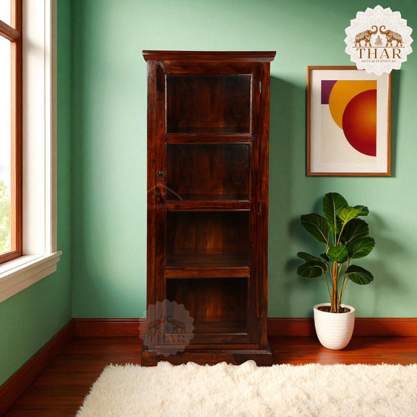 Thar Arts And Furniture - Sheesham Glass Cabinet