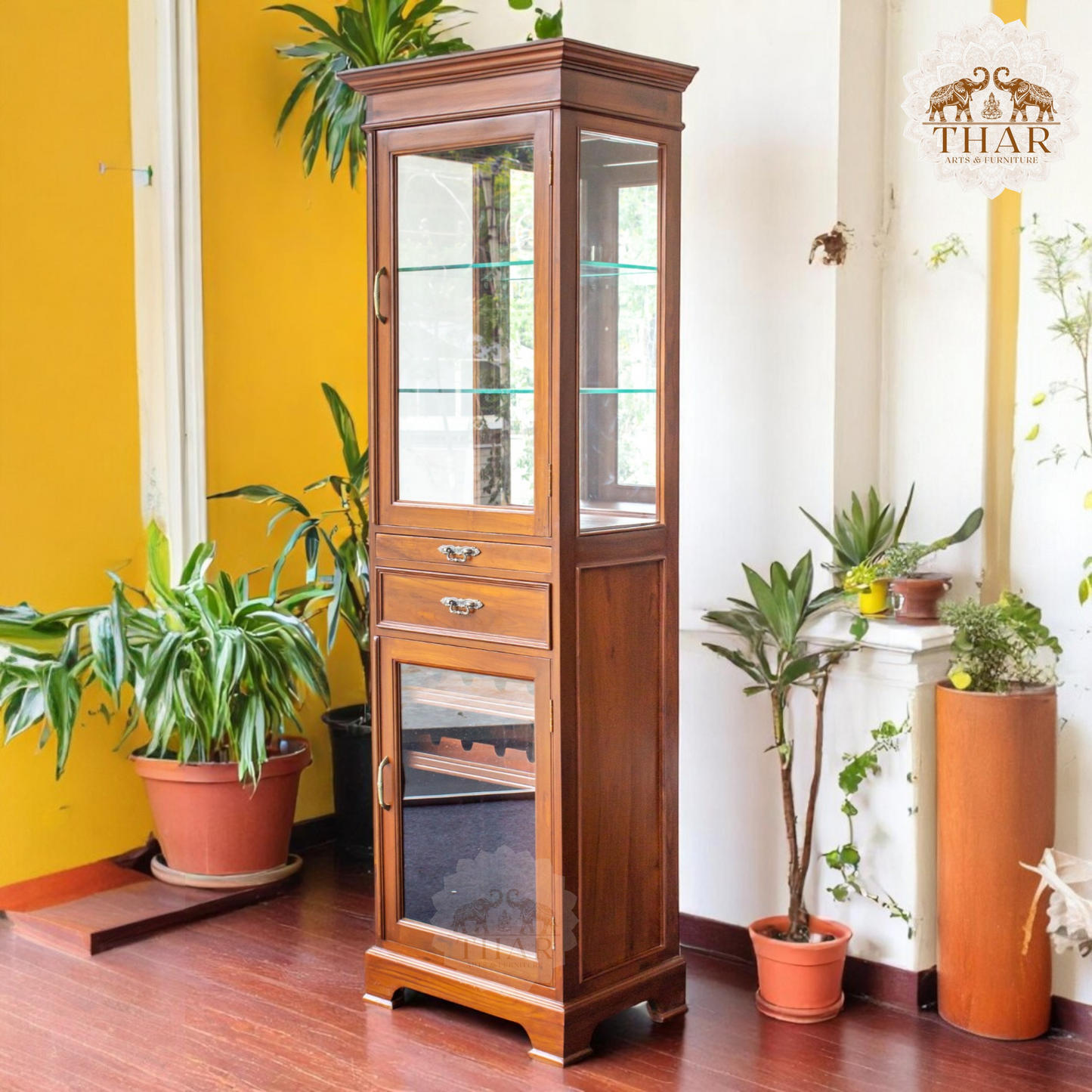Thar Arts And Furniture - Teak Wood Bar Cabinet
