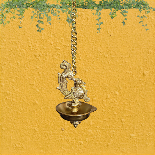 Thar Arts And Furniture - Brass Parrot Design Diya