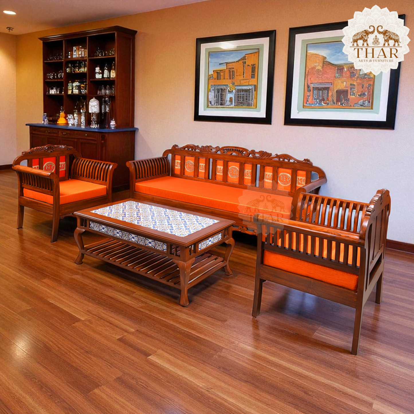 Thar Arts And Furniture - Wooden sofa set