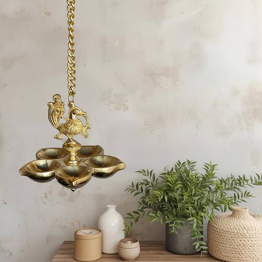 Thar Arts And Furniture - Brass Super Fine Hanging Bird Lamp