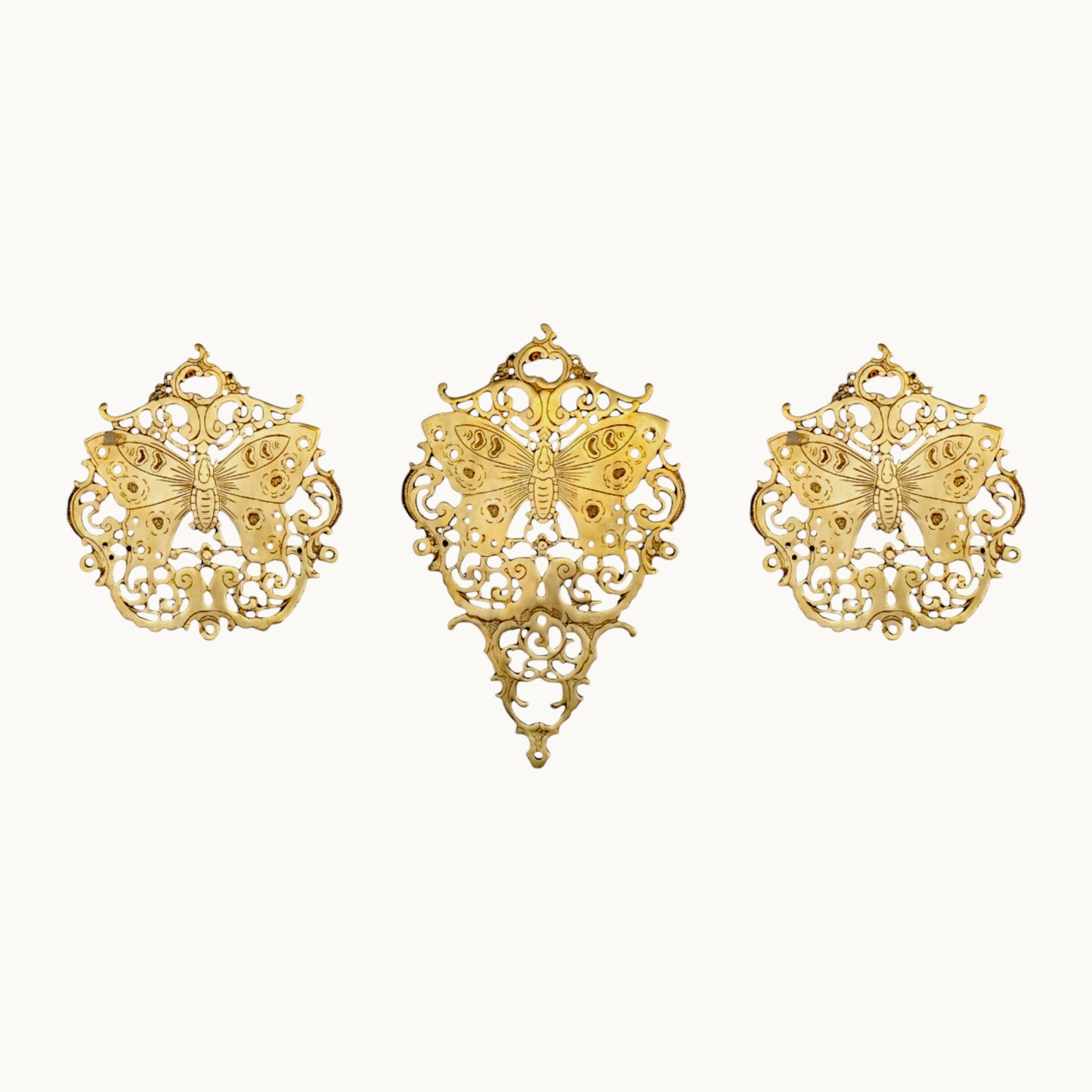 Thar Arts And Furniture - Brass Butterfly Wall Panel Set of Three