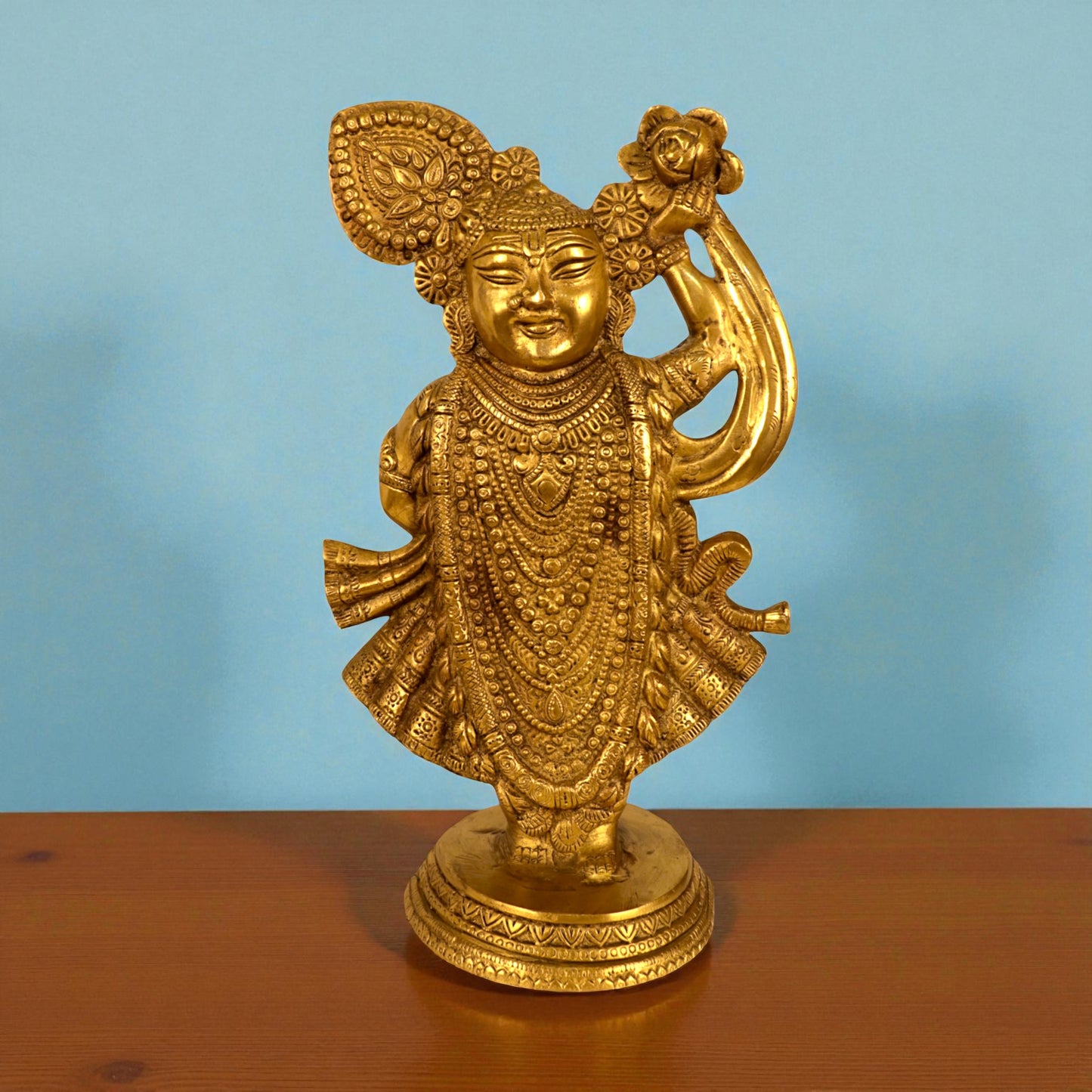 Brass Srinathji – Solid Brass Idol for Temple & Decor | Thar Arts & Furniture