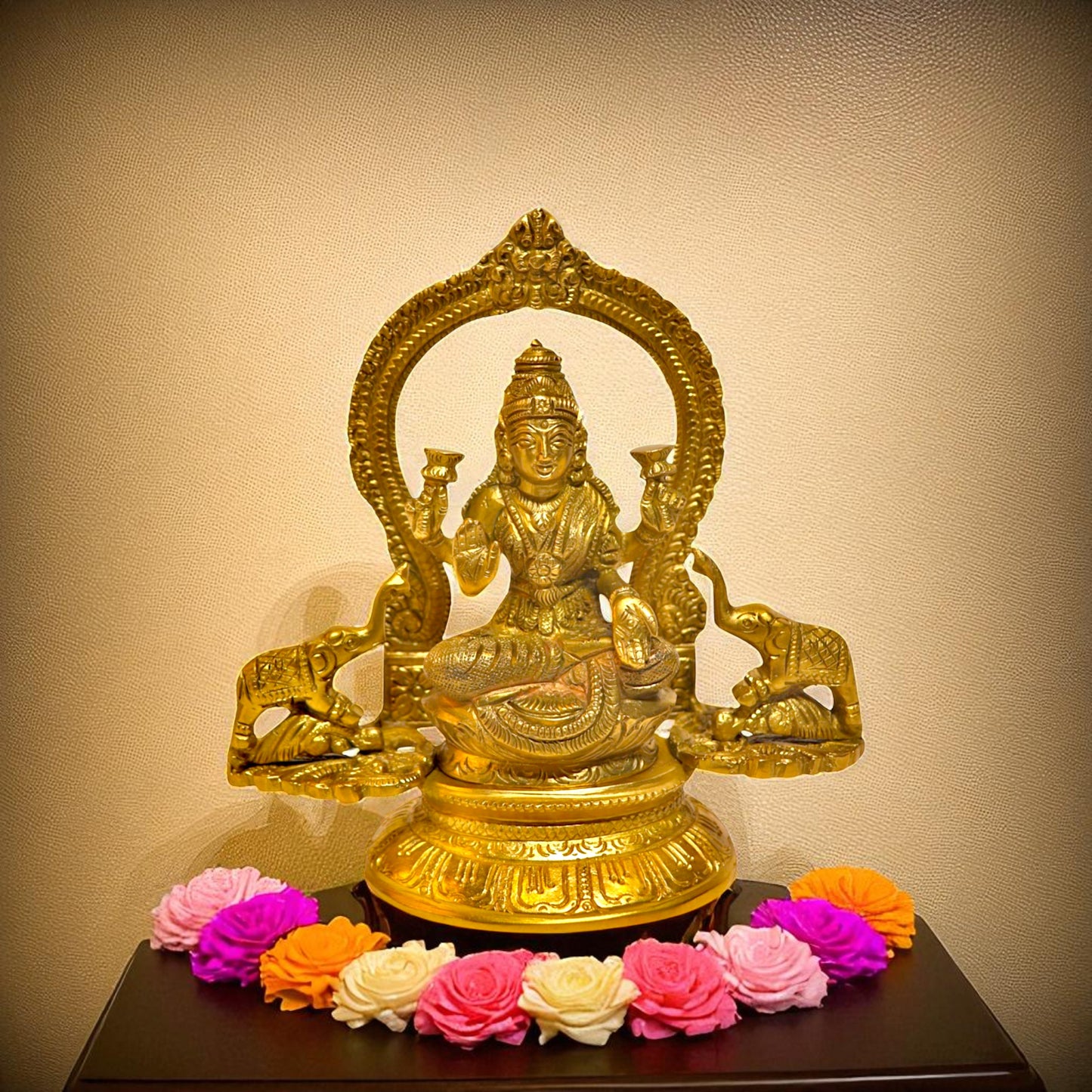 Thar Arts And Furniture - Lakshmi with Elephant Idols