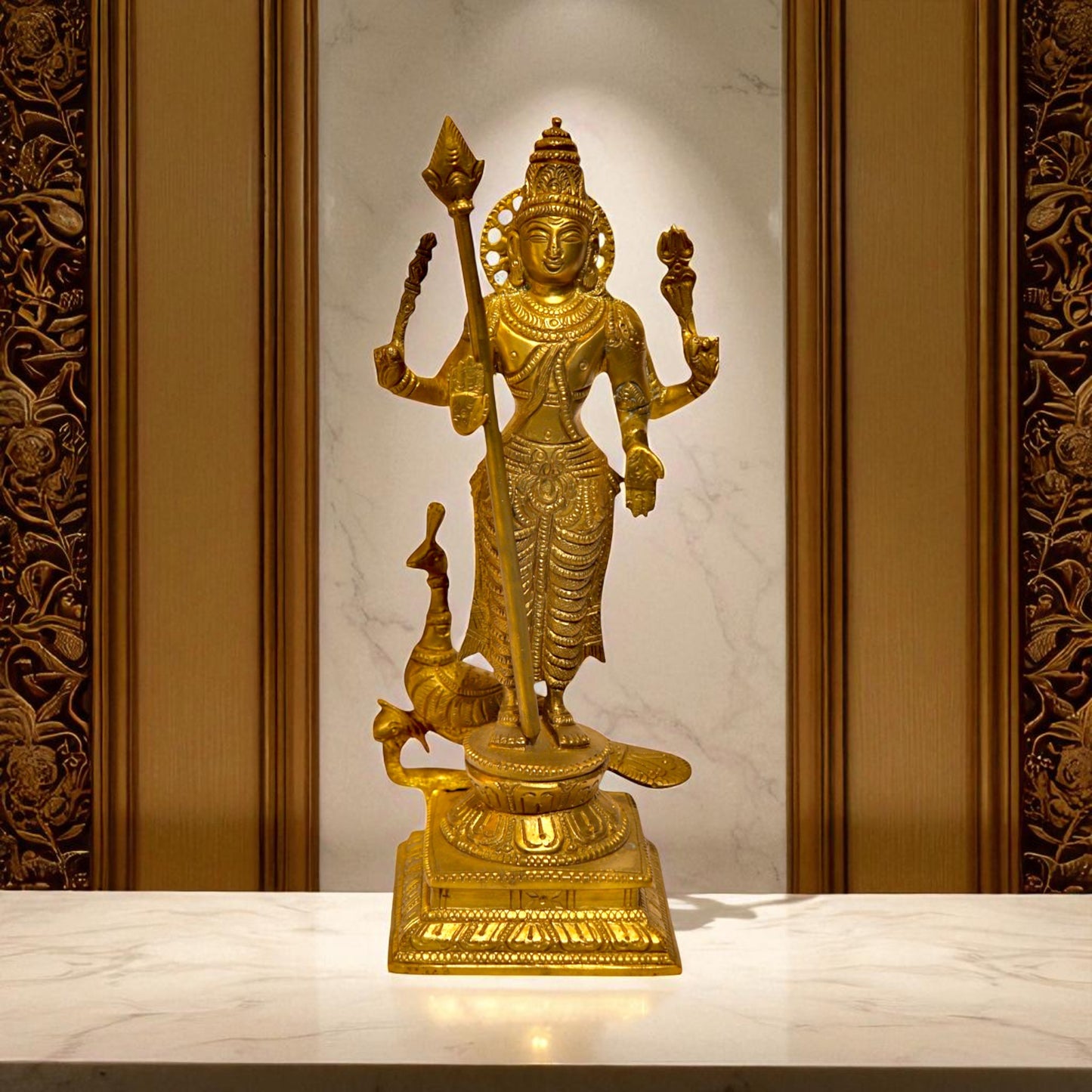 Brass Murgan Idol – Lord Murugan Statue | Thar Arts & Furniture