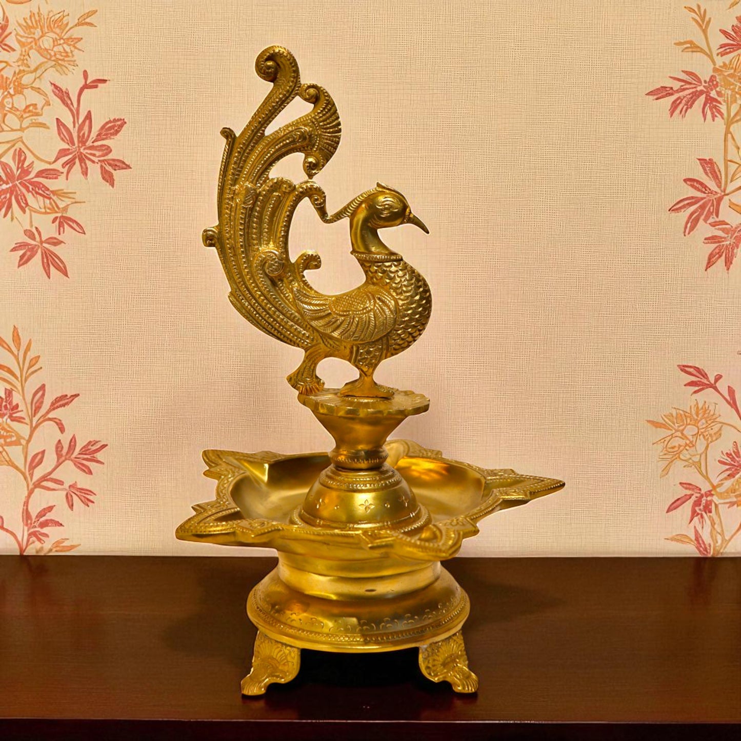Brass Anna Bird 5-Deepak Lamp – Decorative Pooja & Home Décor | Thar Arts & Furniture