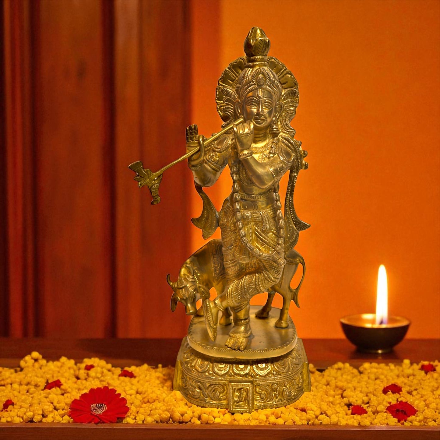 Thar Arts and Furniture - Krishna with cow