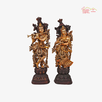 Brass Radha Krishna Statue