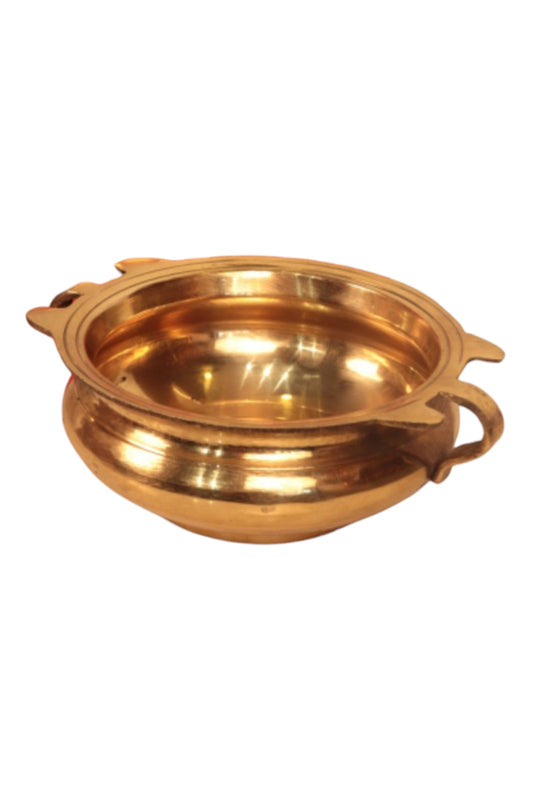 Handcrafted Brass Urli Flower Bowl – Classic Round Bowl for Pooja Decoration, Floating Flowers, and Home Accents