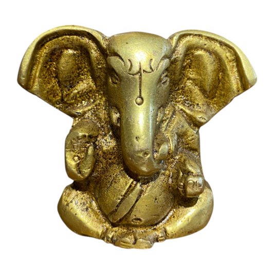 Thar Arts 100% Pure Brass Lord Ganesh Idol – Handcrafted Ganpati Murti for Pooja & Home Decor