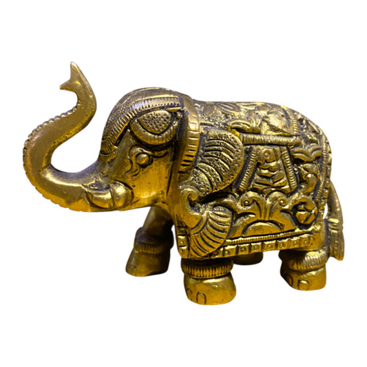 Handcrafted 100% Pure Brass Elephant Figurine – Traditional Indian Decorative Showpiece for Home, Office, and Gift