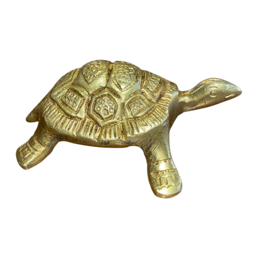 Handcrafted Brass Turtle Figurine – Traditional Vastu Decor for Good Luck, Stability, and Prosperity at Home or Office