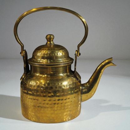 Hammered Brass Tea Kettle – Traditional Indian Serving Pot, Vintage Style