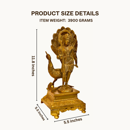 Thar Arts And Furniture - Brass Kartike with Peacock Idol