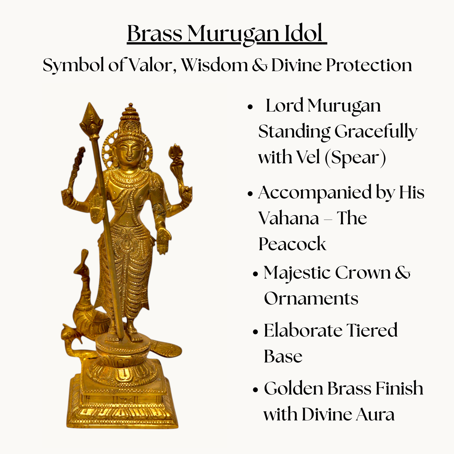 Thar Arts And Furniture - Brass Murgan Idols
