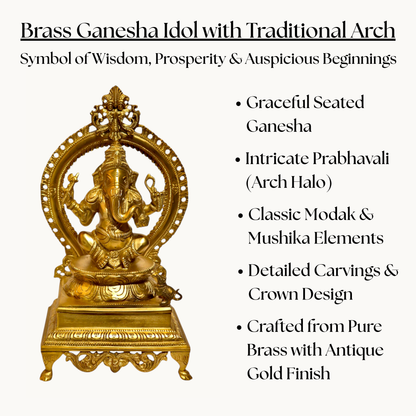 Thar Arts And Furniture - Brass Ganesha with Arch