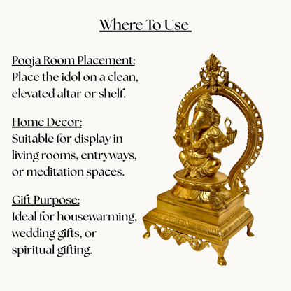 Thar Arts And Furniture - Brass Ganesha with Arch