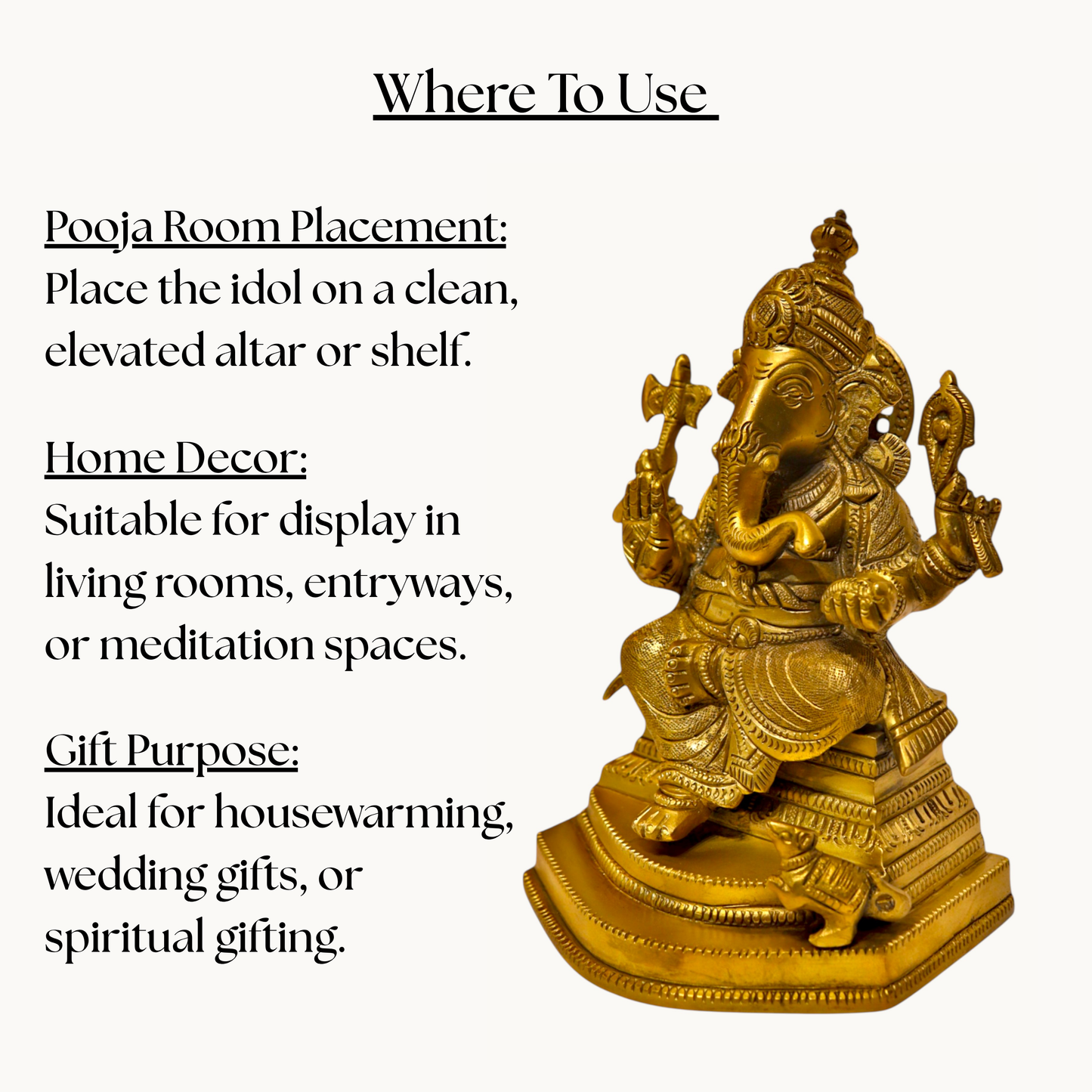 Brass Ganesha Statue – Lord Ganesha Idol