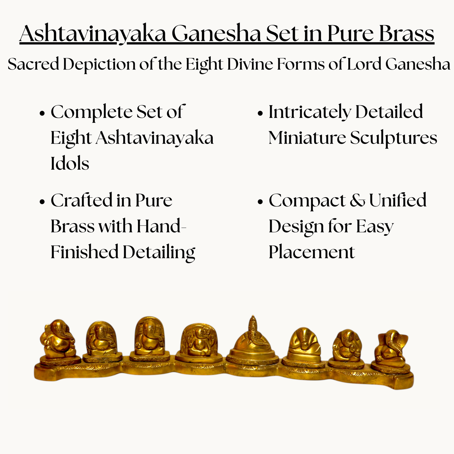 Thar Arts And Furniture - Brass Ashata Ganehsa Idols