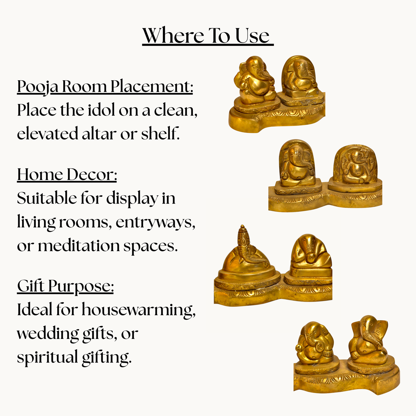 Thar Arts And Furniture - Brass Ashata Ganehsa Idols