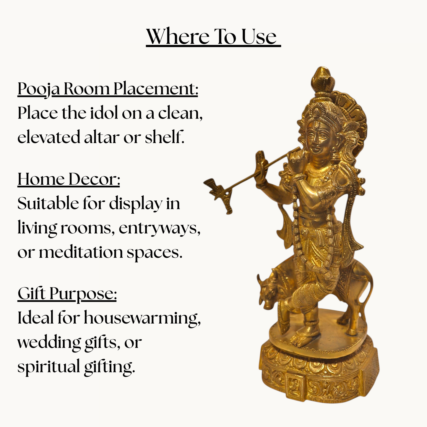 Thar Arts and Furniture - Krishna with cow