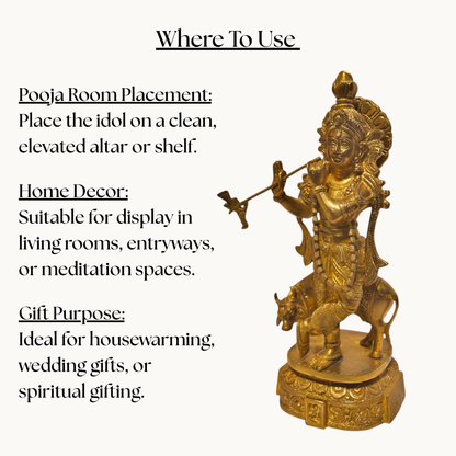 Thar Arts and Furniture - Krishna with cow