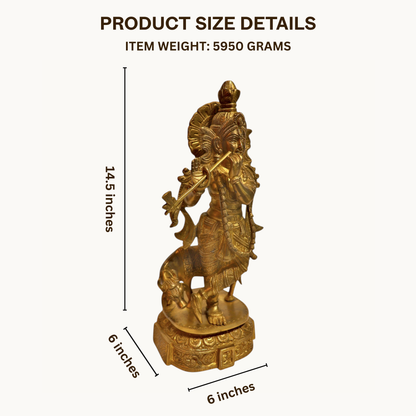 Thar Arts and Furniture - Krishna with cow