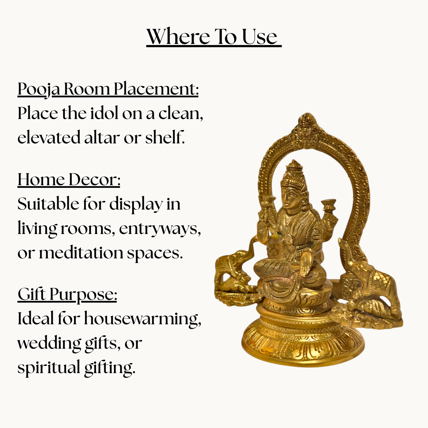 Thar Arts And Furniture - Lakshmi with Elephant Idols