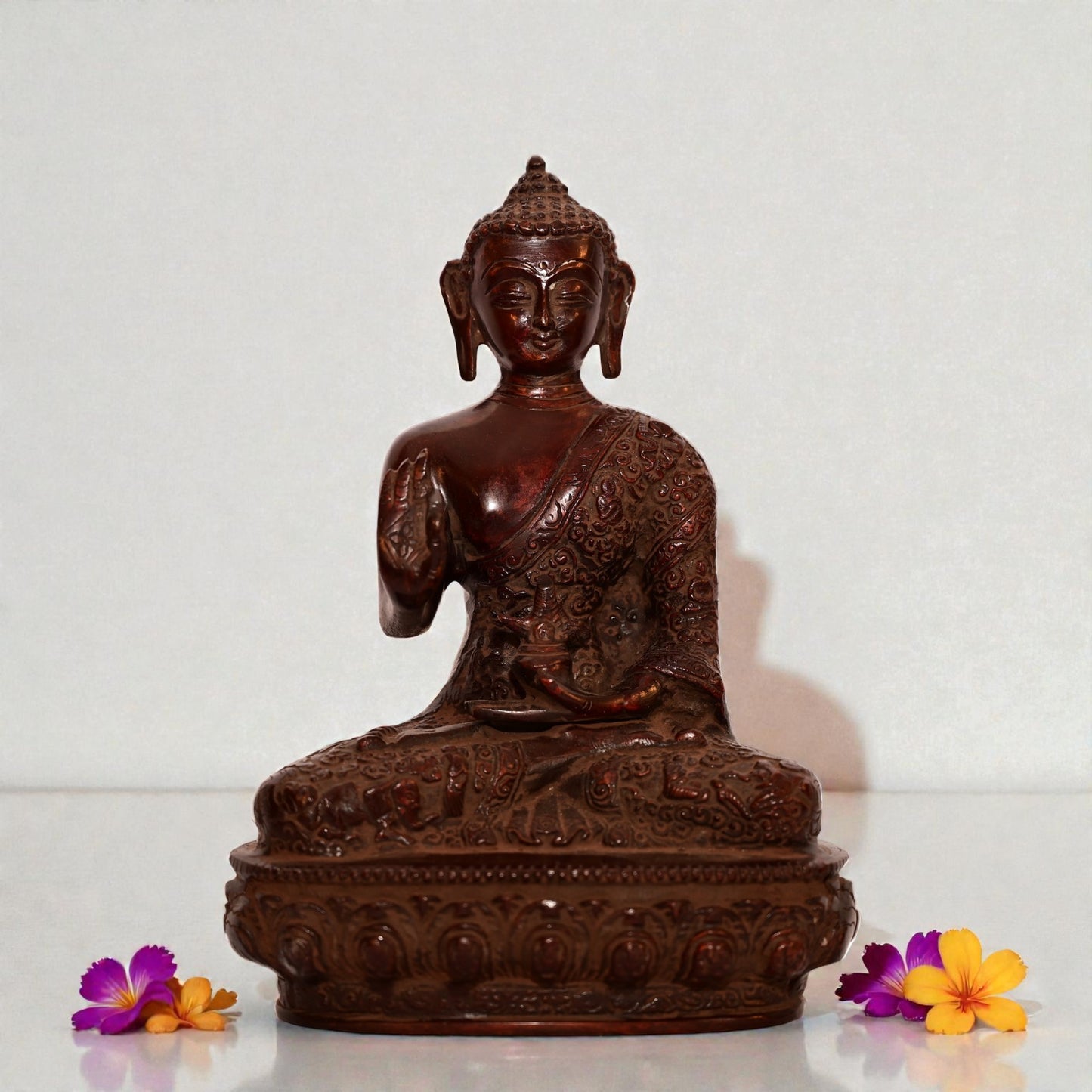 Brass Buddha Idol – Antique Brown Finish | Spiritual Home Decor
