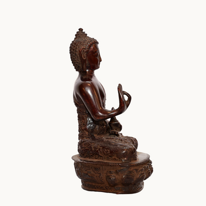 Brass Buddha Idol – Antique Brown Finish | Spiritual Home Decor