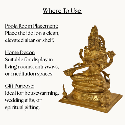 Thar Arts And Furniture - Goddess Saraswati with flat base