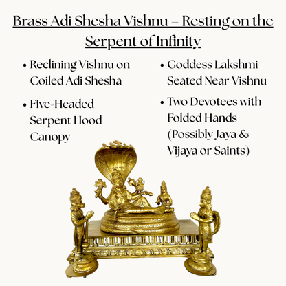 Thar Arts And Furniture - Bronze Lord Vishnu Resting on Sheshnaag