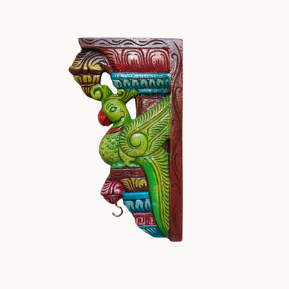 12″ Painted Wooden Bracket – Hand-Painted Decorative Wall Shelf